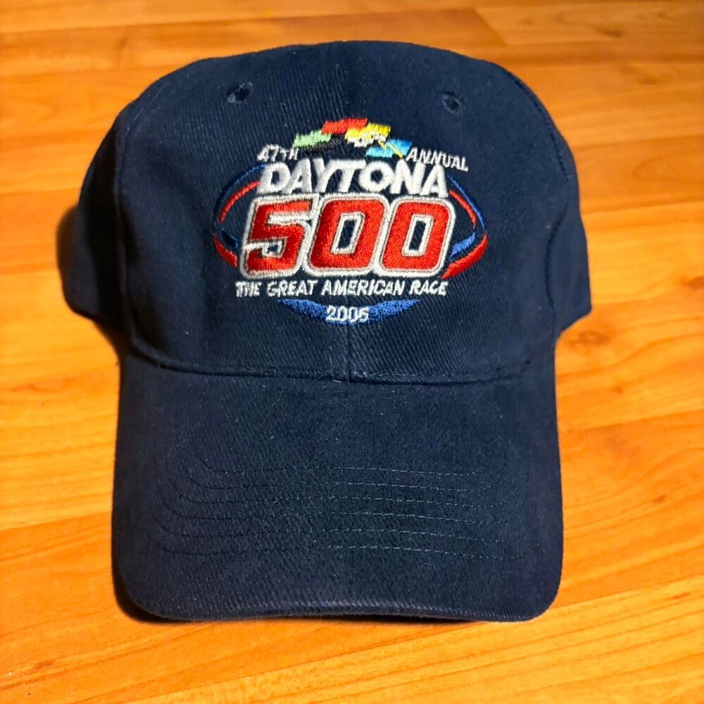 2005 Daytona 500 Navy Blue Hat NASCAR Racing Snapback Cap Motorsport Event